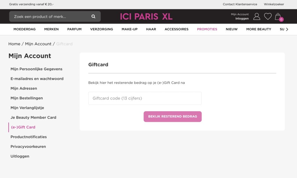 ici paris gift card saldo